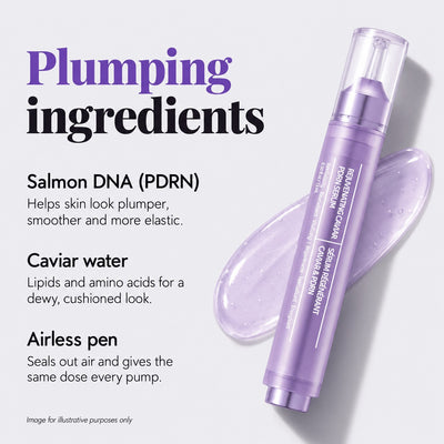Plumping ingredients: salmon DNA (PDRN), caviar water and an airless pen