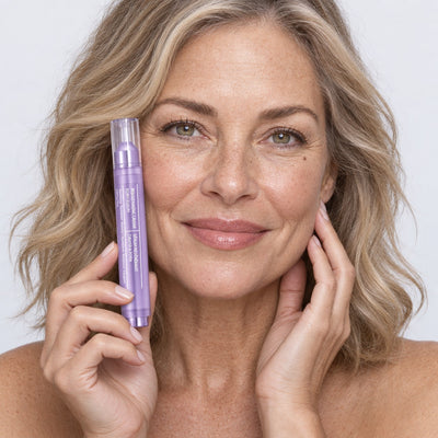 Woman holding the Sylvie pen to her cheek