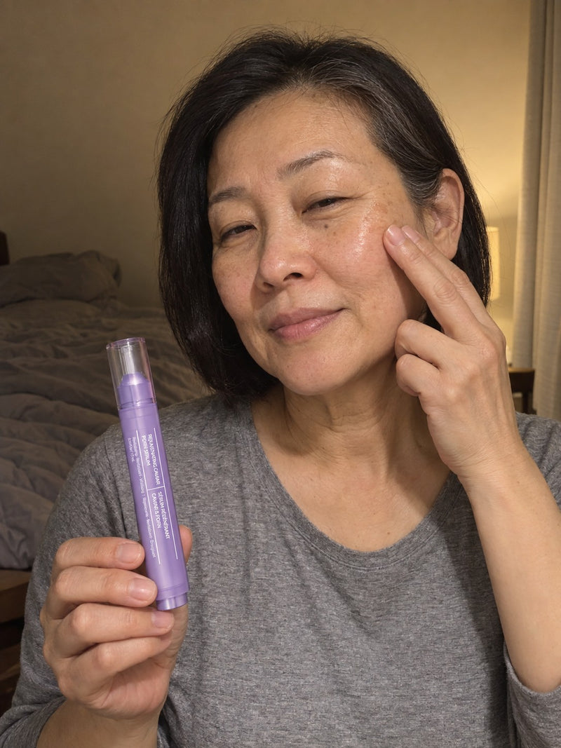 Pressing serum into the cheek
